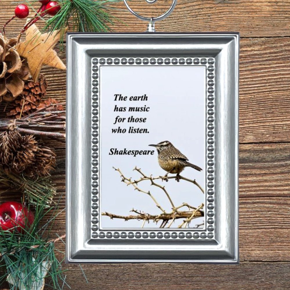 Shakespeare Quote THE EARTH‎ HAS MUSIC FOR THOSE WHO LISTEN Christmas Ornament